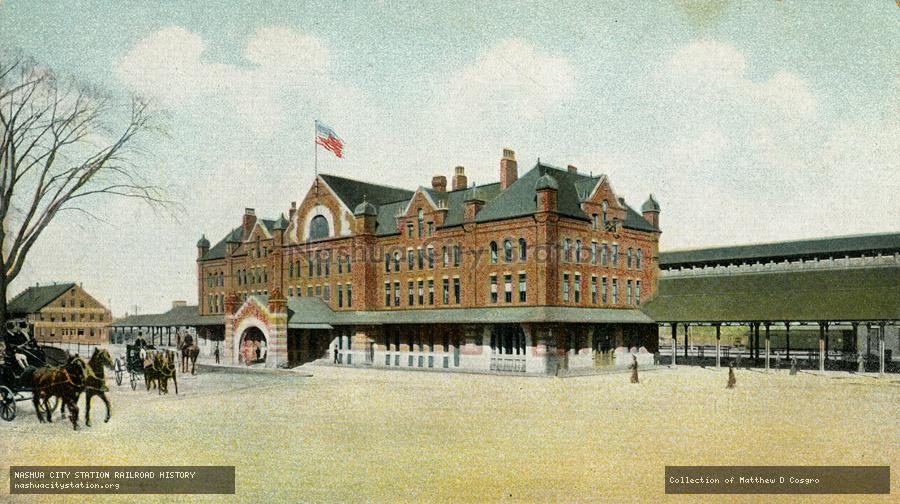 Postcard: Boston and Maine Railroad Station, Concord, New Hampshire